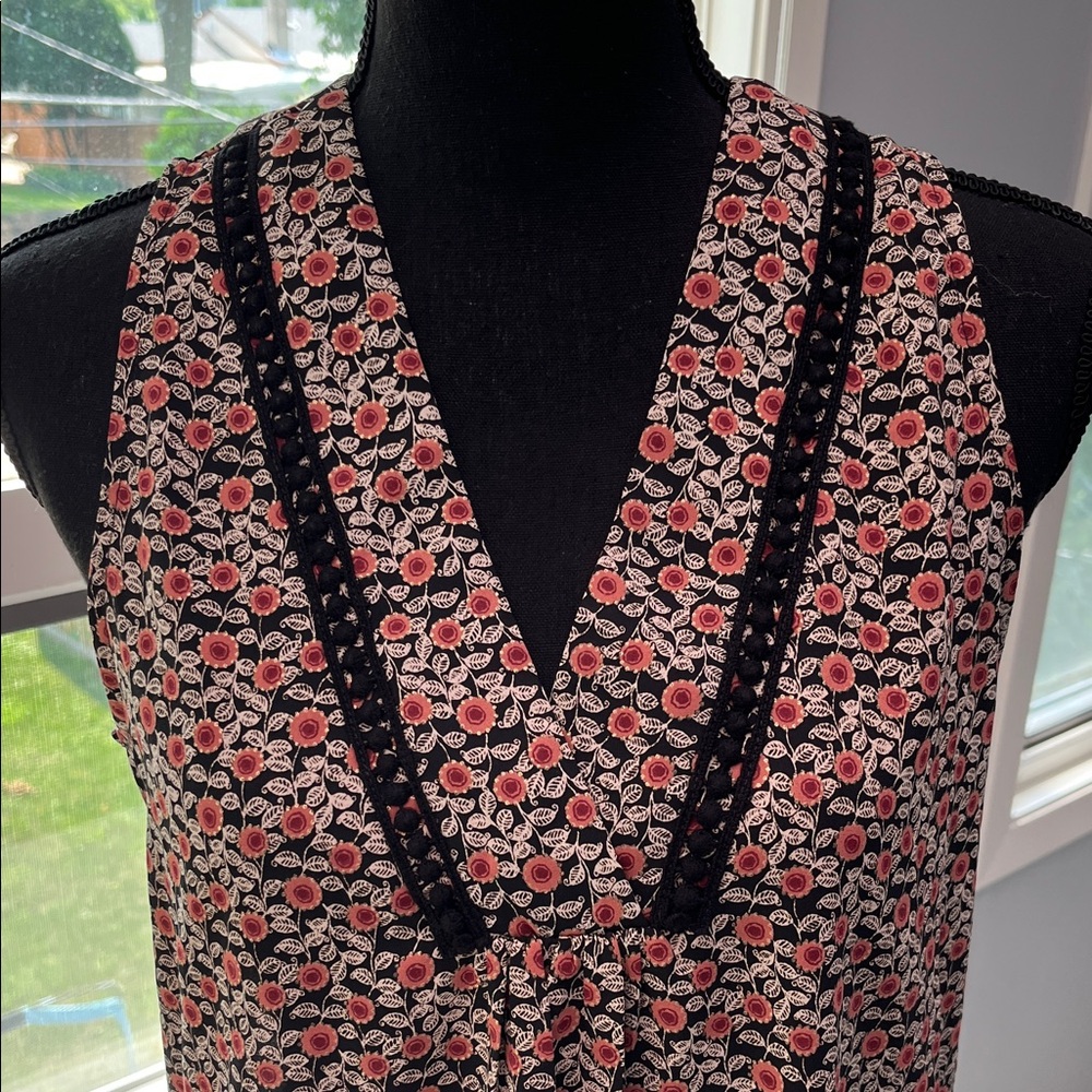 Collective Concepts Josie Black and Pink Floral Tank Top sz S NWT - Picture 2 of 4